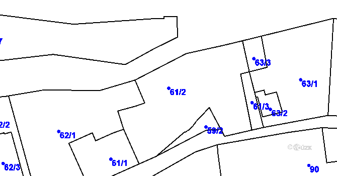 Parcela st. 61/2 v KÚ Čelkovice, Katastrální mapa