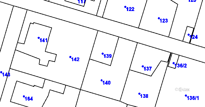 Parcela st. 139 v KÚ Čelkovice, Katastrální mapa