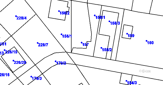 Parcela st. 157 v KÚ Čelkovice, Katastrální mapa