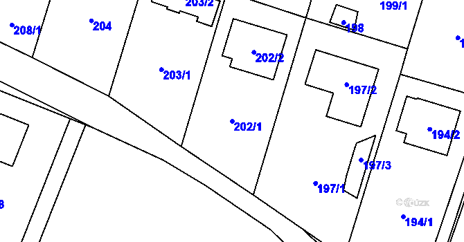 Parcela st. 202/1 v KÚ Čelkovice, Katastrální mapa