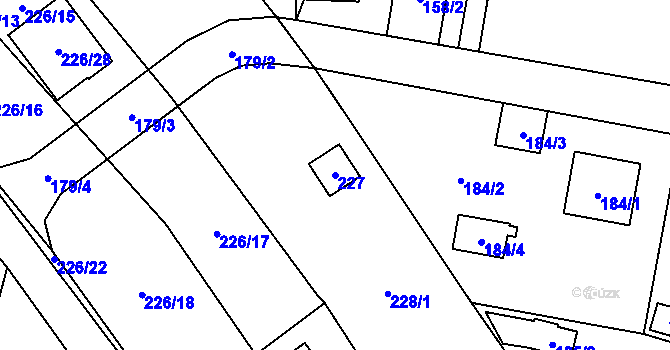 Parcela st. 227 v KÚ Čelkovice, Katastrální mapa
