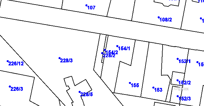 Parcela st. 228/2 v KÚ Čelkovice, Katastrální mapa