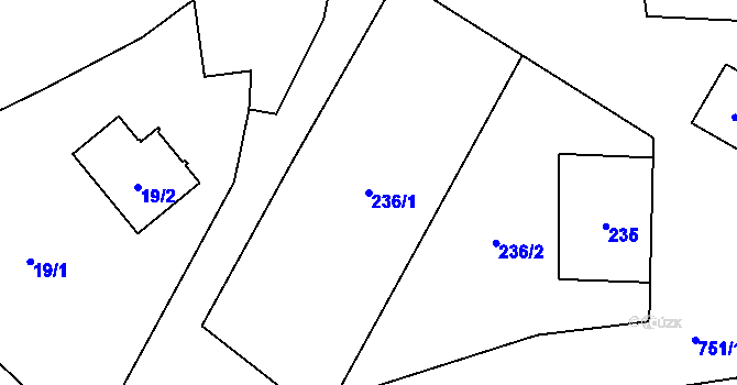 Parcela st. 236/1 v KÚ Čelkovice, Katastrální mapa