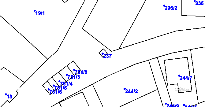 Parcela st. 237 v KÚ Čelkovice, Katastrální mapa