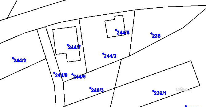 Parcela st. 244/3 v KÚ Čelkovice, Katastrální mapa