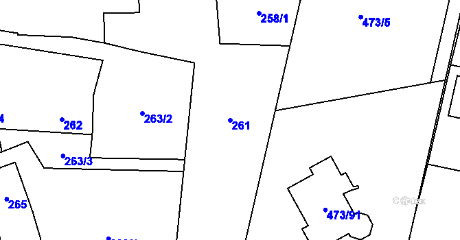 Parcela st. 261 v KÚ Čelkovice, Katastrální mapa