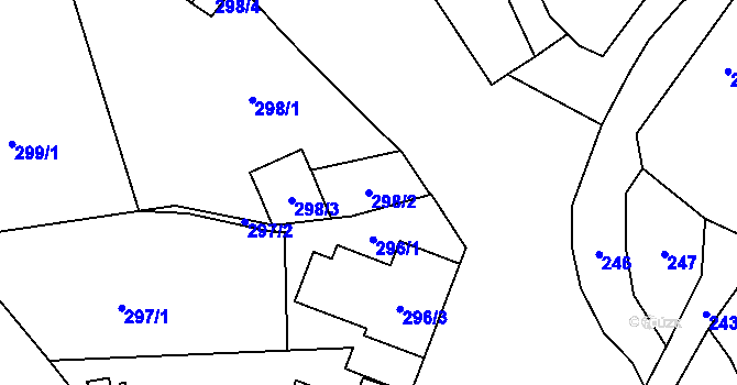Parcela st. 298/2 v KÚ Čelkovice, Katastrální mapa