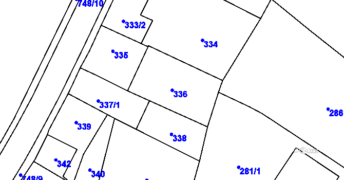Parcela st. 336 v KÚ Čelkovice, Katastrální mapa