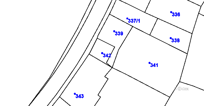 Parcela st. 342 v KÚ Čelkovice, Katastrální mapa