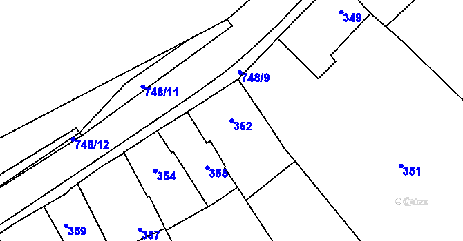 Parcela st. 352 v KÚ Čelkovice, Katastrální mapa