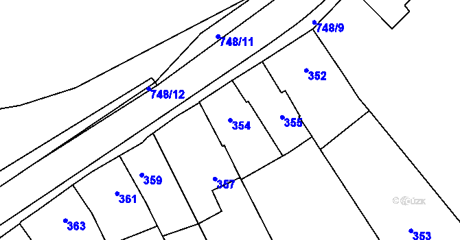 Parcela st. 354 v KÚ Čelkovice, Katastrální mapa