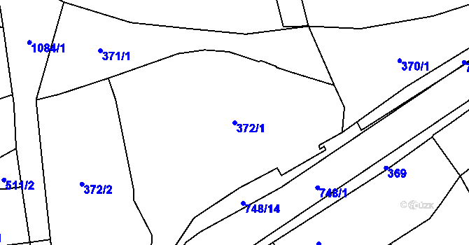 Parcela st. 372/1 v KÚ Čelkovice, Katastrální mapa