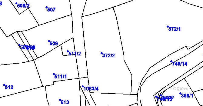 Parcela st. 372/2 v KÚ Čelkovice, Katastrální mapa