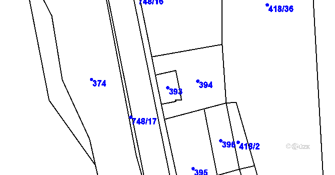 Parcela st. 393 v KÚ Čelkovice, Katastrální mapa