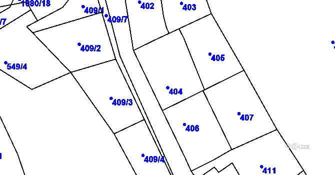 Parcela st. 404 v KÚ Čelkovice, Katastrální mapa