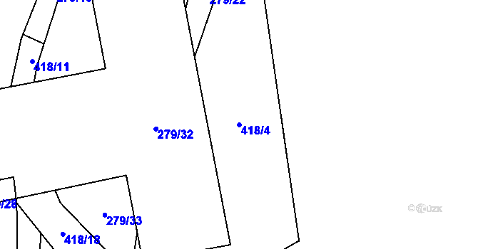 Parcela st. 418/4 v KÚ Čelkovice, Katastrální mapa