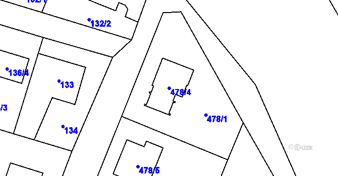 Parcela st. 478/4 v KÚ Čelkovice, Katastrální mapa