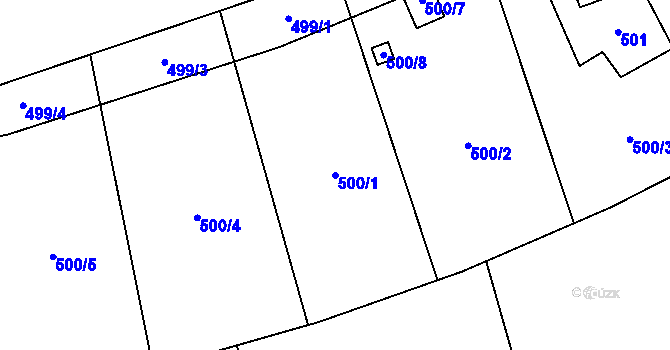 Parcela st. 500/1 v KÚ Čelkovice, Katastrální mapa
