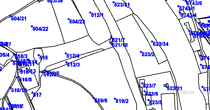Parcela st. 519 v KÚ Čelkovice, Katastrální mapa