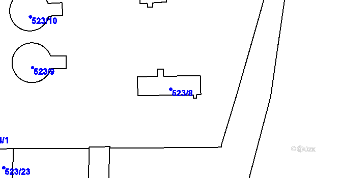 Parcela st. 523/8 v KÚ Čelkovice, Katastrální mapa