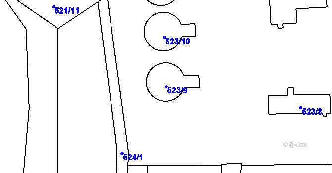 Parcela st. 523/9 v KÚ Čelkovice, Katastrální mapa