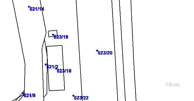 Parcela st. 523/20 v KÚ Čelkovice, Katastrální mapa