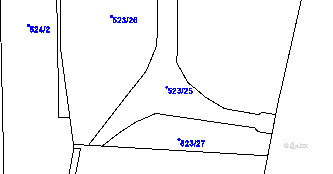 Parcela st. 523/25 v KÚ Čelkovice, Katastrální mapa