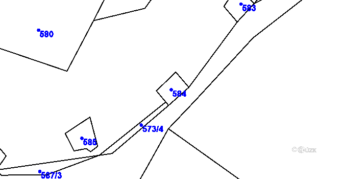 Parcela st. 584 v KÚ Čelkovice, Katastrální mapa