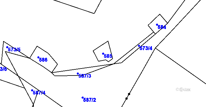 Parcela st. 585 v KÚ Čelkovice, Katastrální mapa