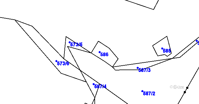 Parcela st. 586 v KÚ Čelkovice, Katastrální mapa