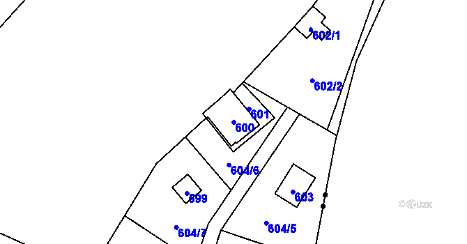 Parcela st. 600 v KÚ Čelkovice, Katastrální mapa