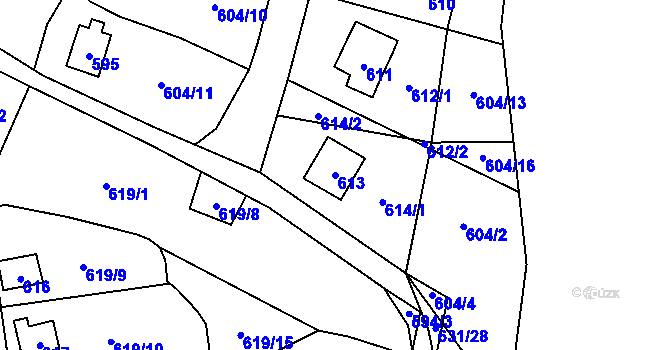 Parcela st. 613 v KÚ Čelkovice, Katastrální mapa