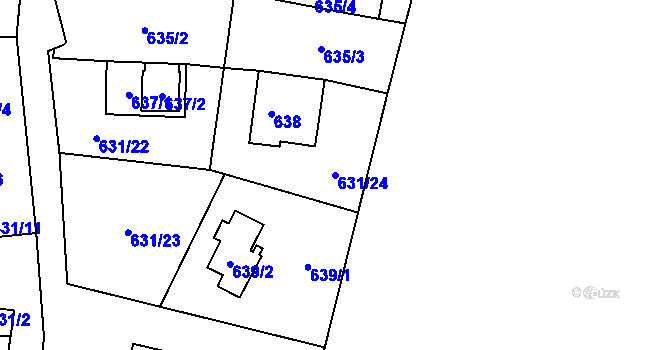 Parcela st. 631/24 v KÚ Čelkovice, Katastrální mapa