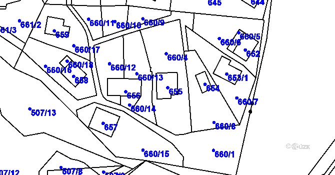 Parcela st. 655 v KÚ Čelkovice, Katastrální mapa