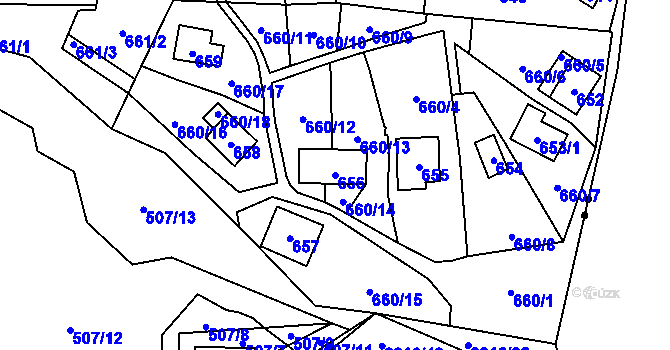 Parcela st. 656 v KÚ Čelkovice, Katastrální mapa