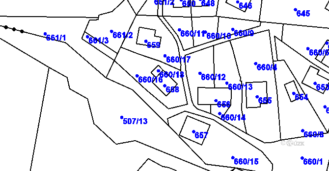 Parcela st. 658 v KÚ Čelkovice, Katastrální mapa