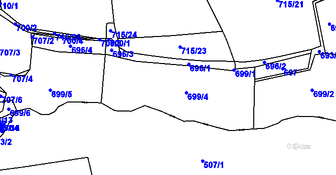 Parcela st. 699 v KÚ Čelkovice, Katastrální mapa