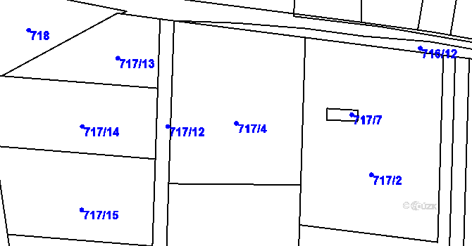 Parcela st. 717/4 v KÚ Čelkovice, Katastrální mapa