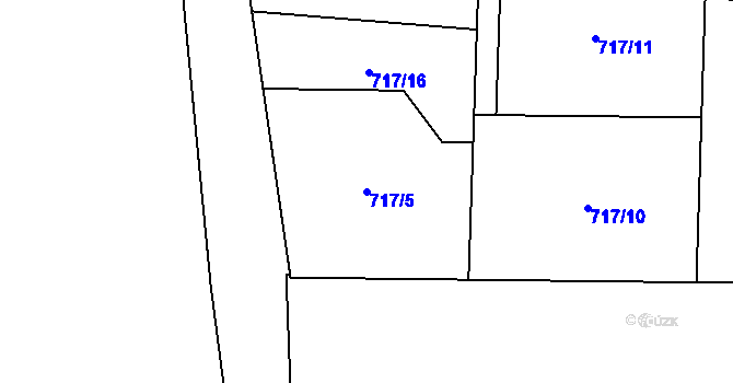 Parcela st. 717/5 v KÚ Čelkovice, Katastrální mapa