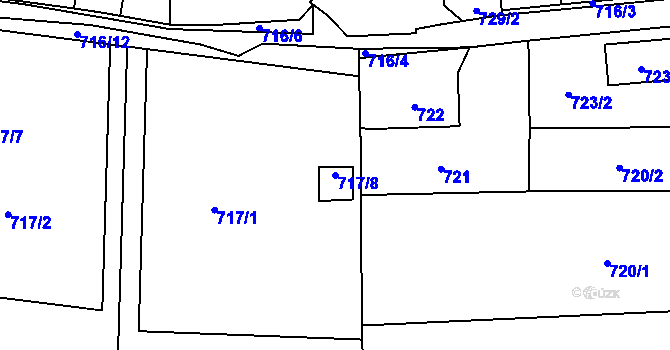 Parcela st. 717/8 v KÚ Čelkovice, Katastrální mapa