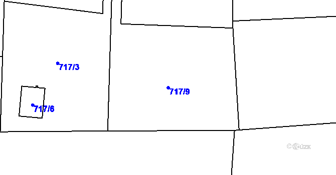 Parcela st. 717/9 v KÚ Čelkovice, Katastrální mapa