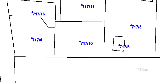Parcela st. 717/10 v KÚ Čelkovice, Katastrální mapa