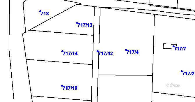 Parcela st. 717/12 v KÚ Čelkovice, Katastrální mapa