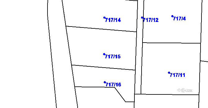 Parcela st. 717/15 v KÚ Čelkovice, Katastrální mapa