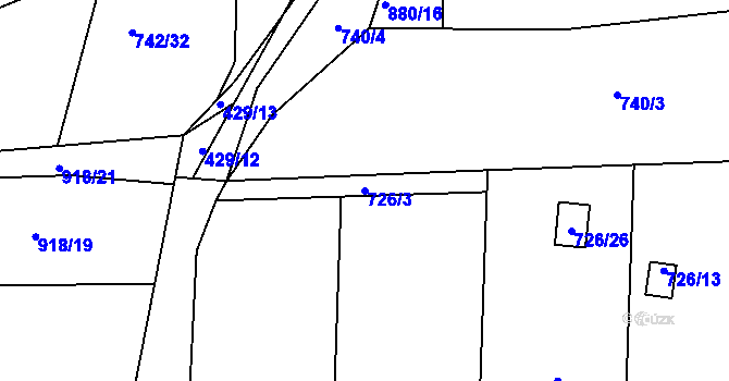 Parcela st. 726/3 v KÚ Čelkovice, Katastrální mapa