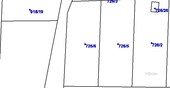 Parcela st. 726/6 v KÚ Čelkovice, Katastrální mapa