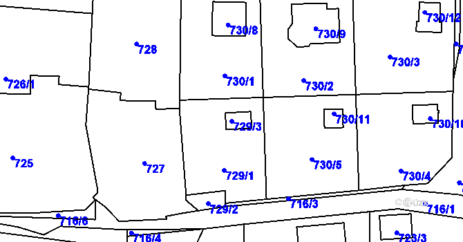 Parcela st. 729/3 v KÚ Čelkovice, Katastrální mapa