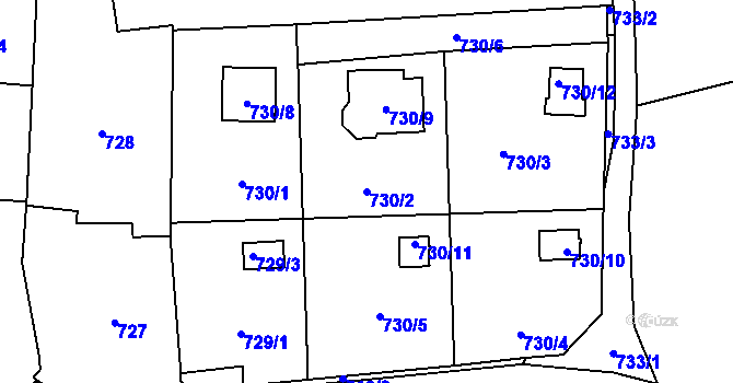 Parcela st. 730/2 v KÚ Čelkovice, Katastrální mapa