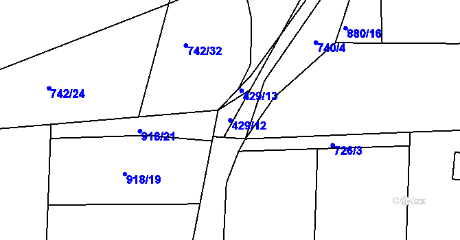 Parcela st. 429/12 v KÚ Čelkovice, Katastrální mapa