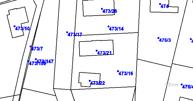 Parcela st. 473/21 v KÚ Čelkovice, Katastrální mapa